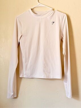 Gymshark White Long Sleeve Crew Training Top